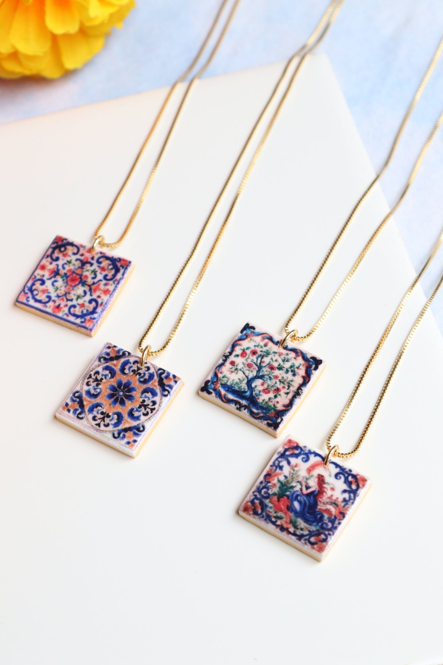Mediterranean Tile Necklace (Multiple Options)
