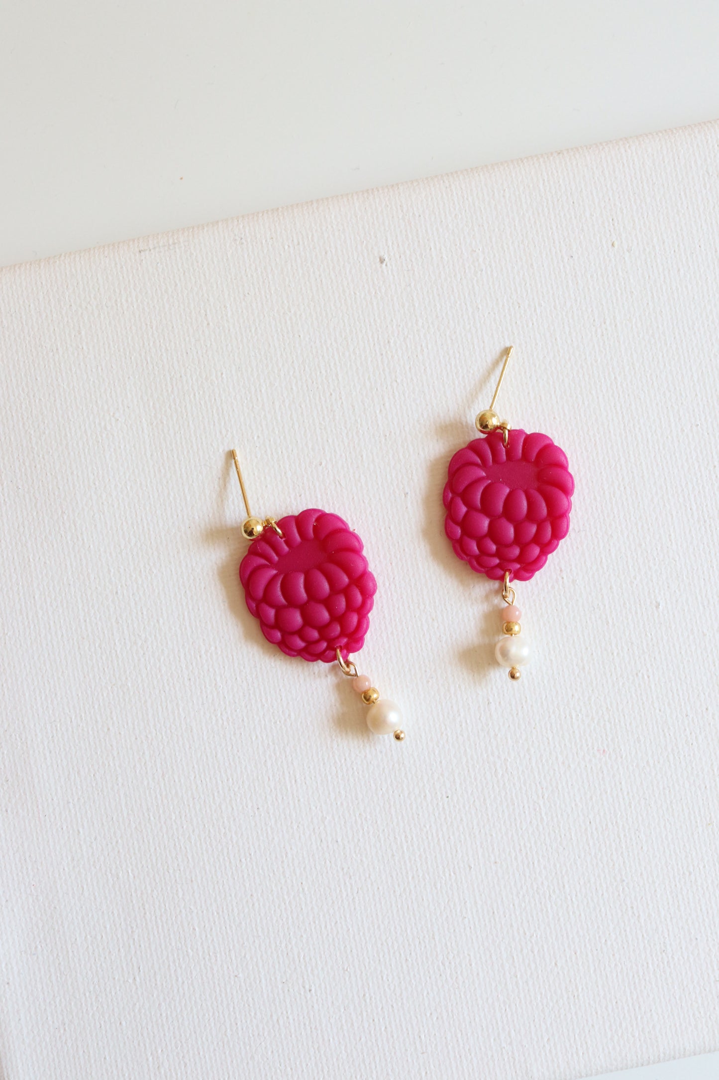 Freshwater Pearl Drop Raspberry Dangles