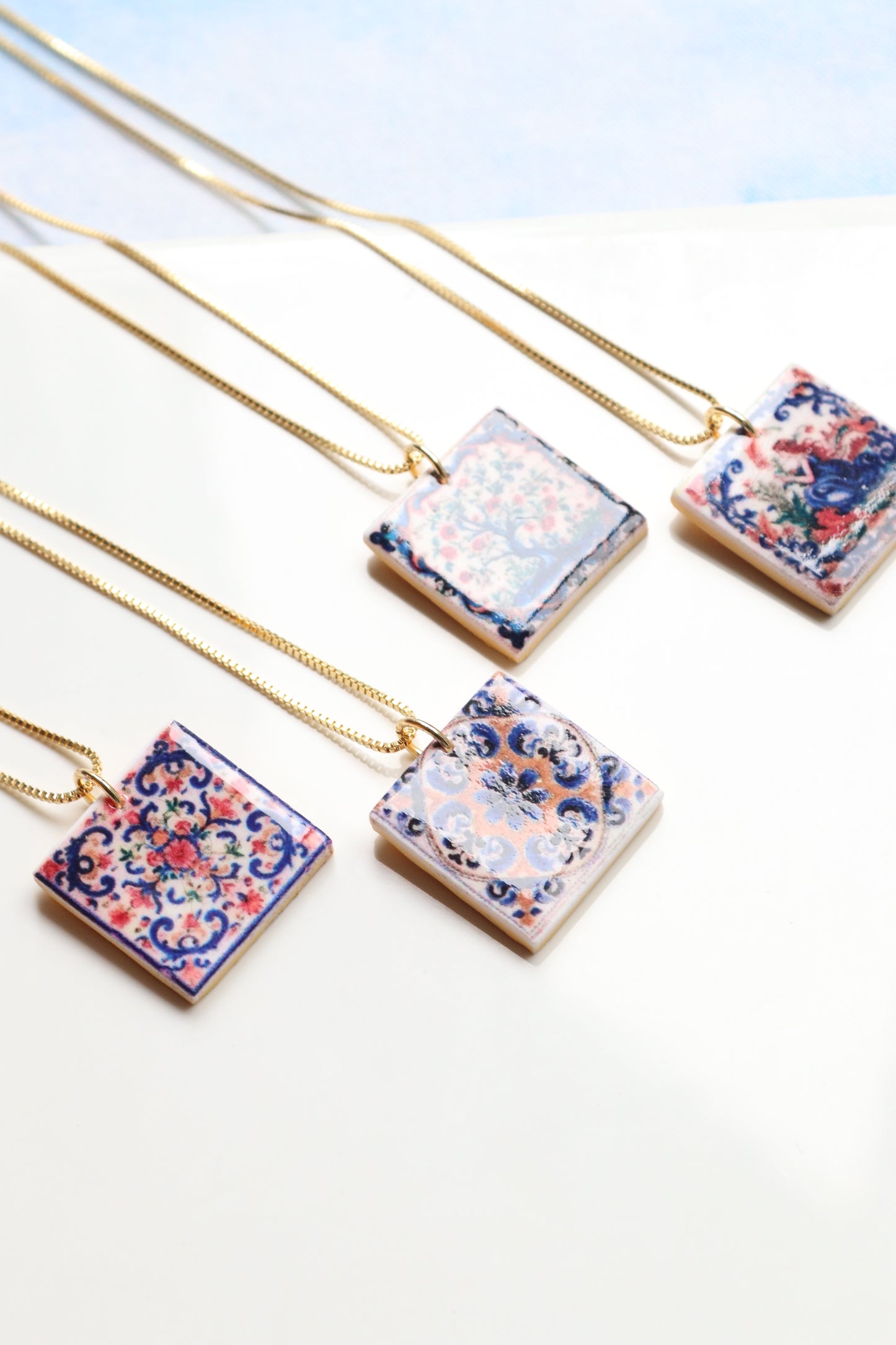 Mediterranean Tile Necklace (Multiple Options)