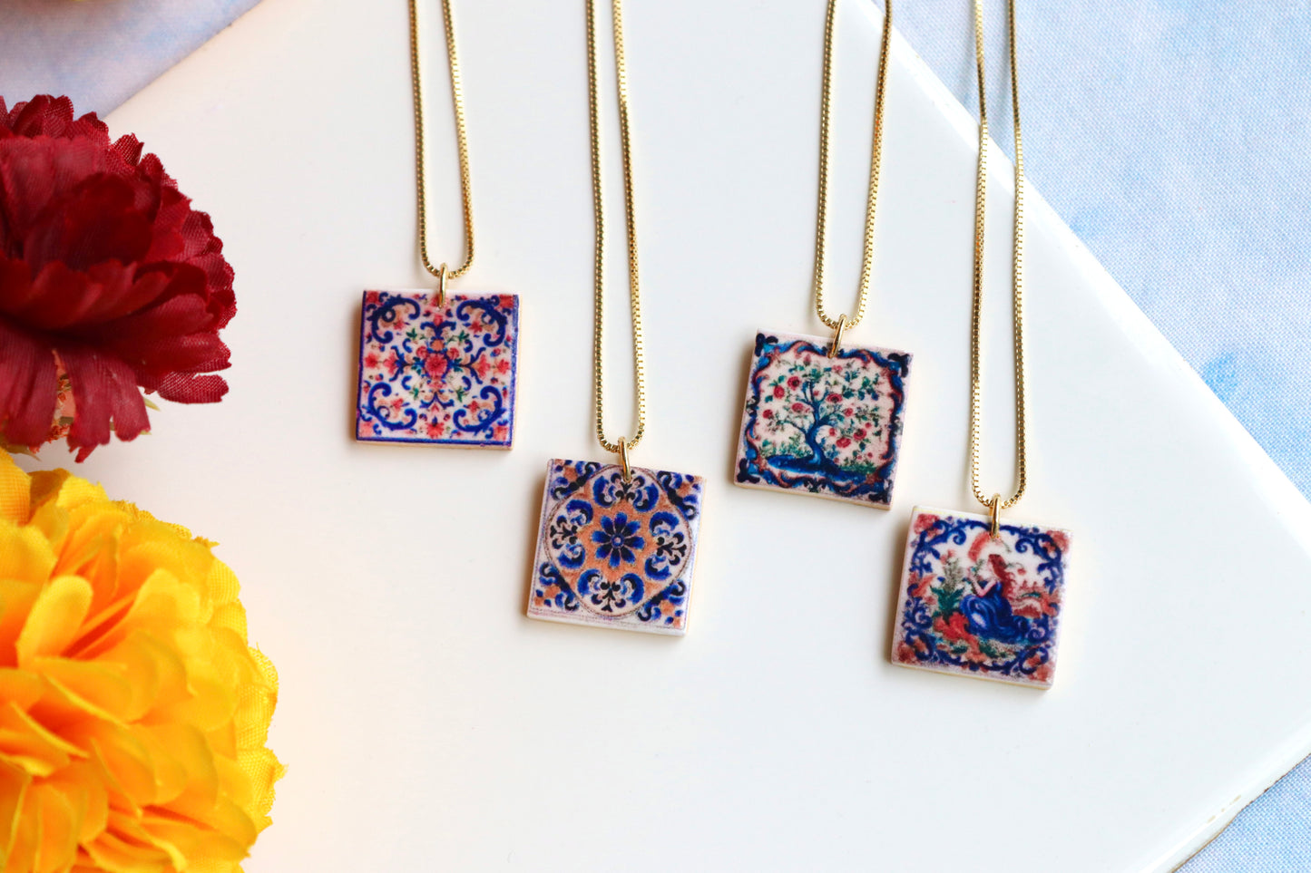 Mediterranean Tile Necklace (Multiple Options)