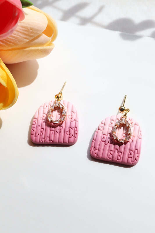 Textured Pink Ombre Dangles