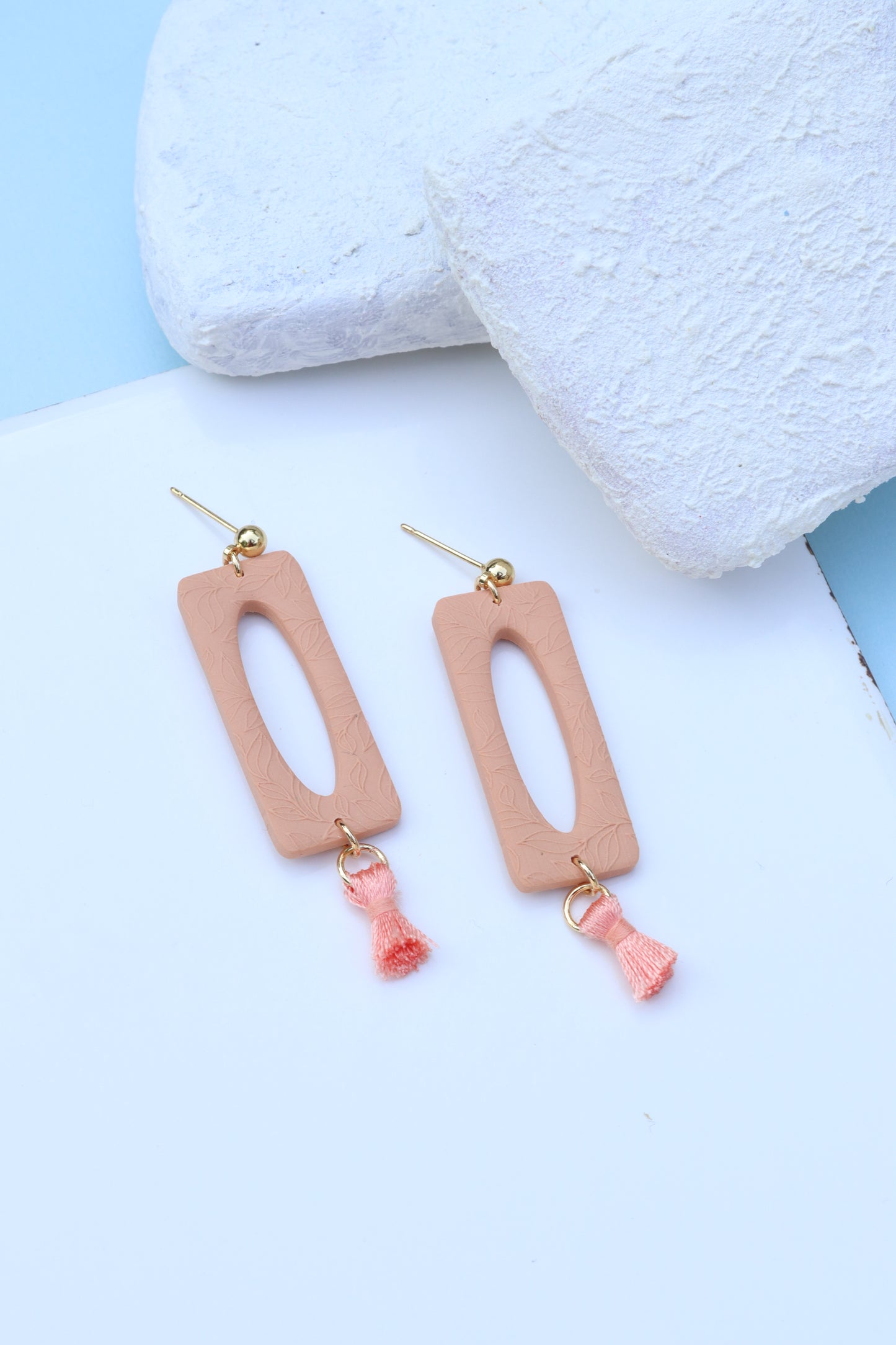 Orange Cutout Tassel Dangles