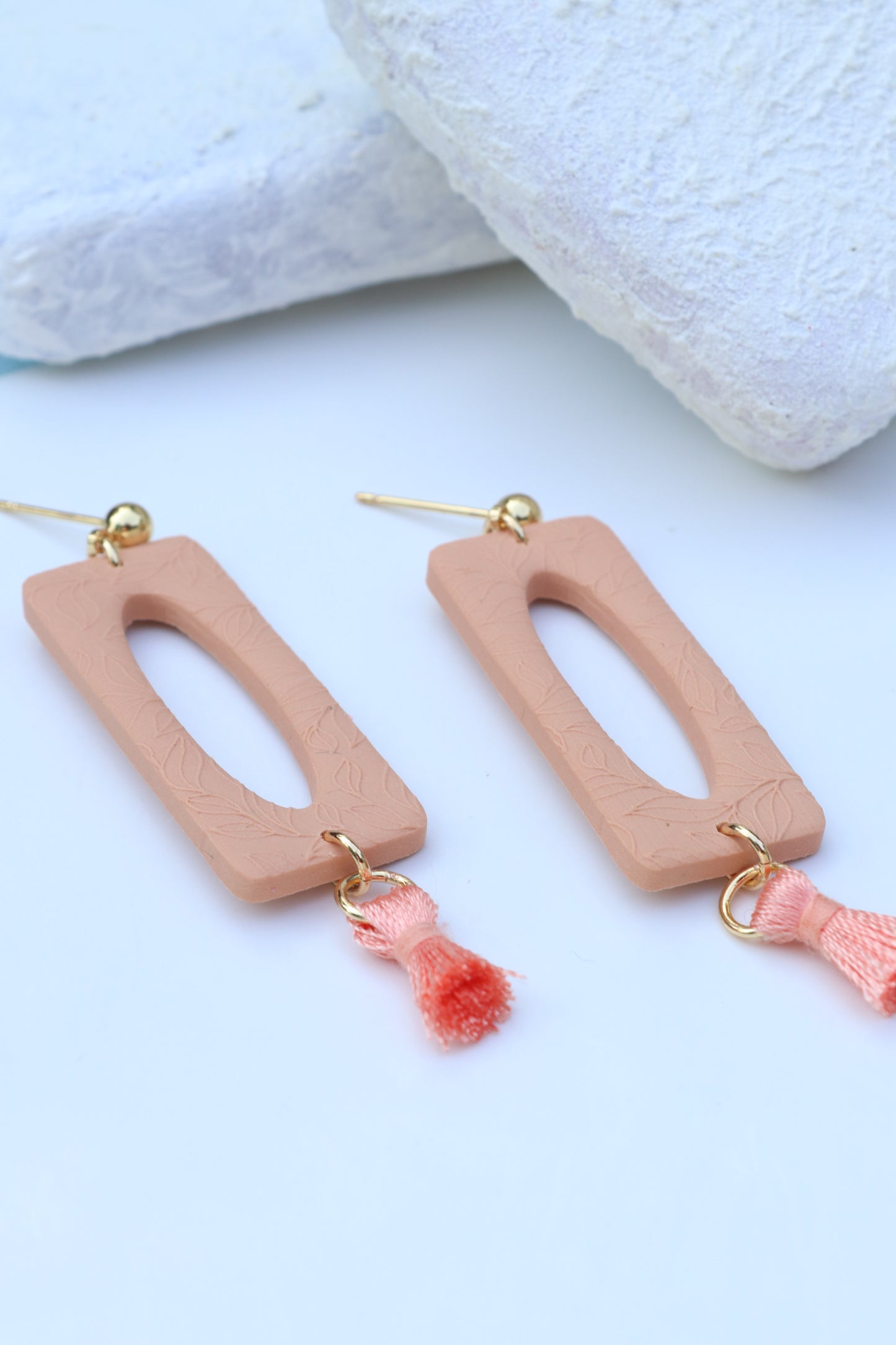 Orange Cutout Tassel Dangles