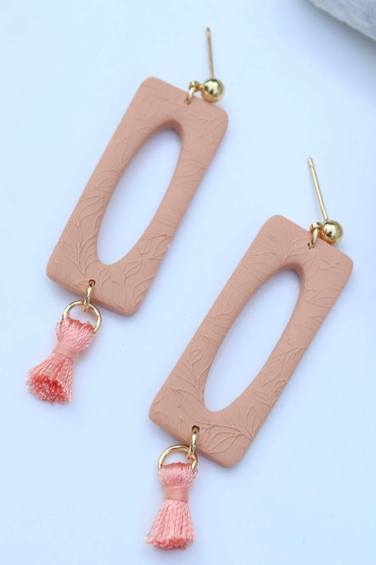 Orange Cutout Tassel Dangles