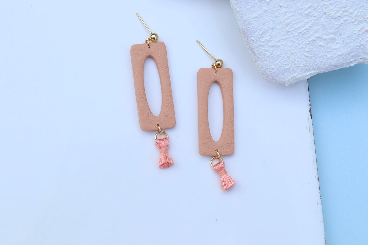 Orange Cutout Tassel Dangles