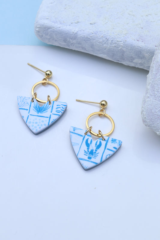 *Classic Coastal Print Athena Dangles