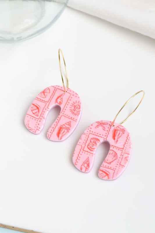 *Pink Coastal Arch Hoops