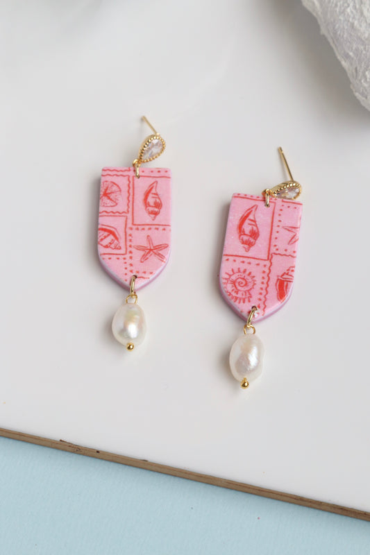 *Pink Coastal Drop Dangles (Freshwater Pearl)