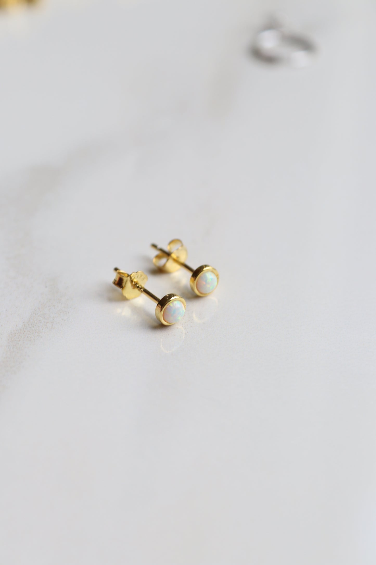 Opal Gold Vermeil Studs