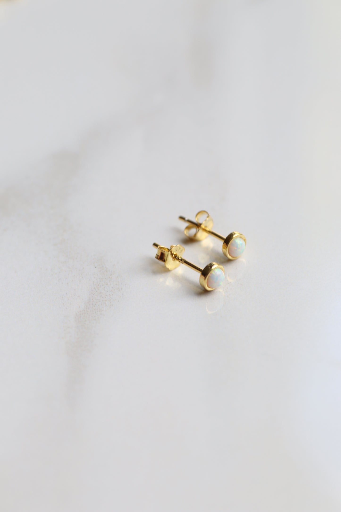 Opal Gold Vermeil Studs