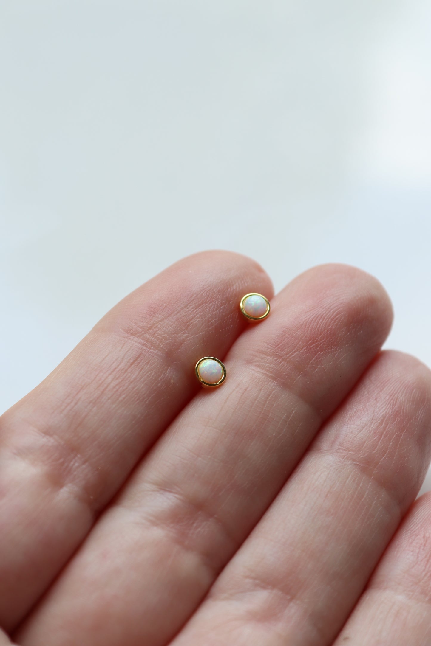 Opal Gold Vermeil Studs