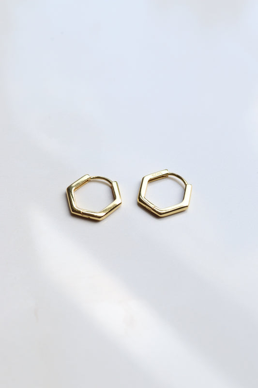 Gold Vermeil Hexagon Hoops