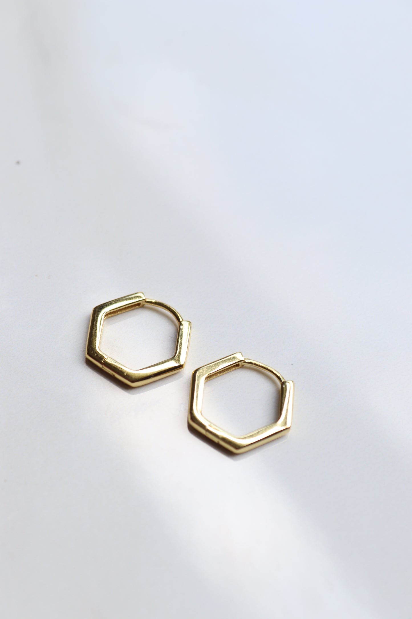 Gold Vermeil Hexagon Hoops