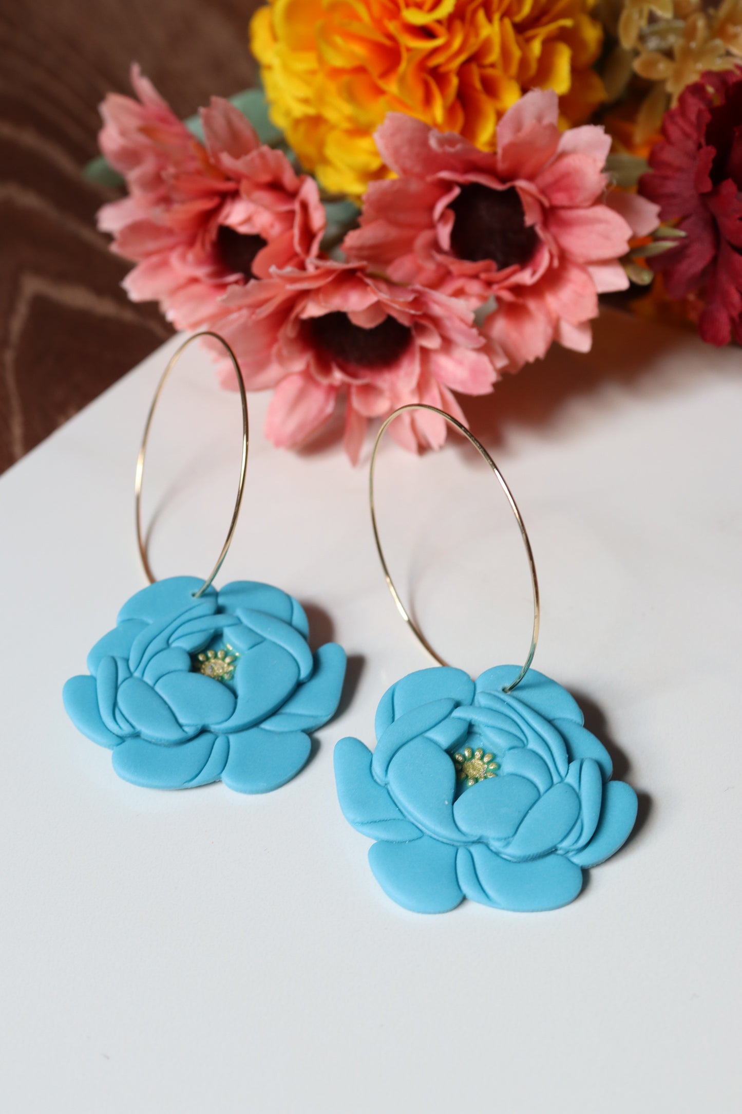 Large Peony Hoops
