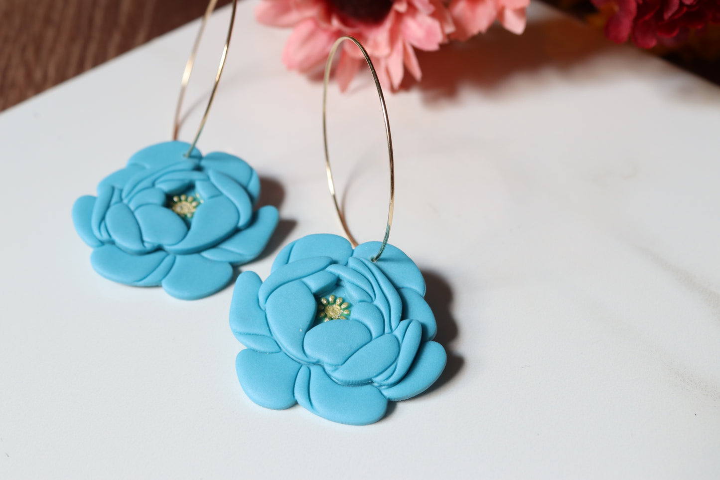 Large Peony Hoops