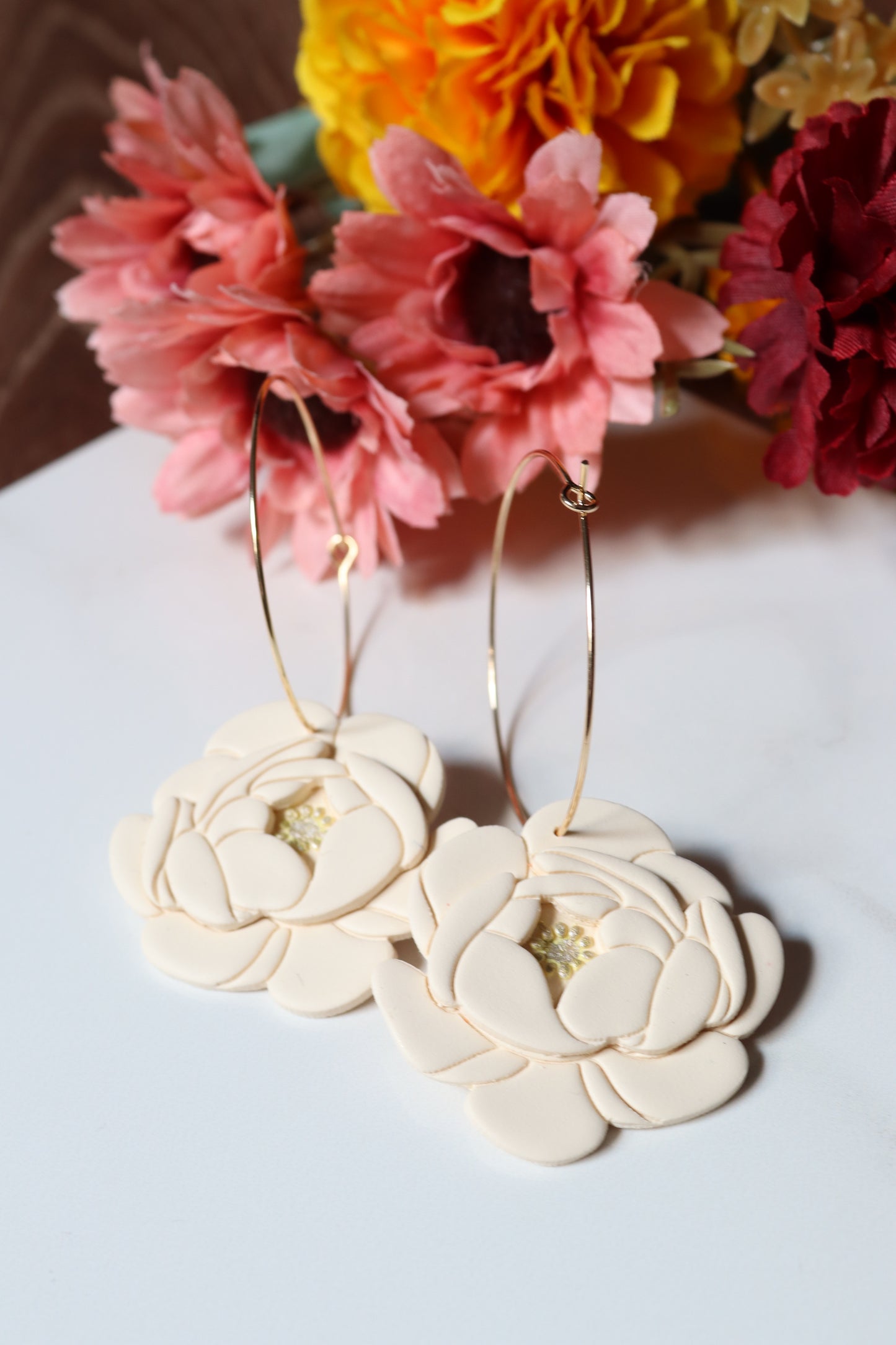 Large Peony Hoops