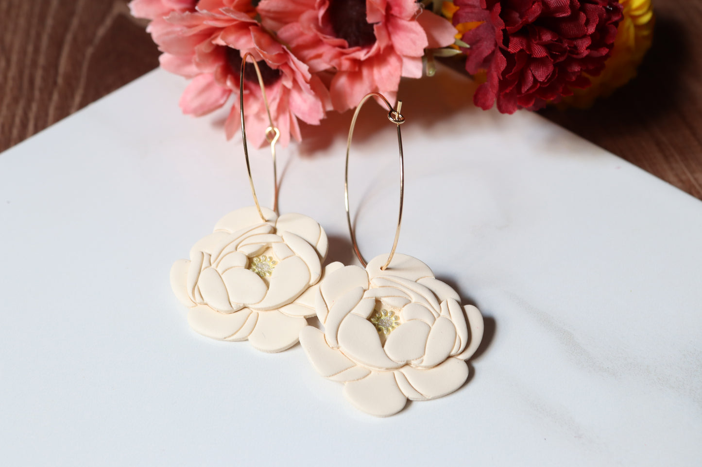 Large Peony Hoops