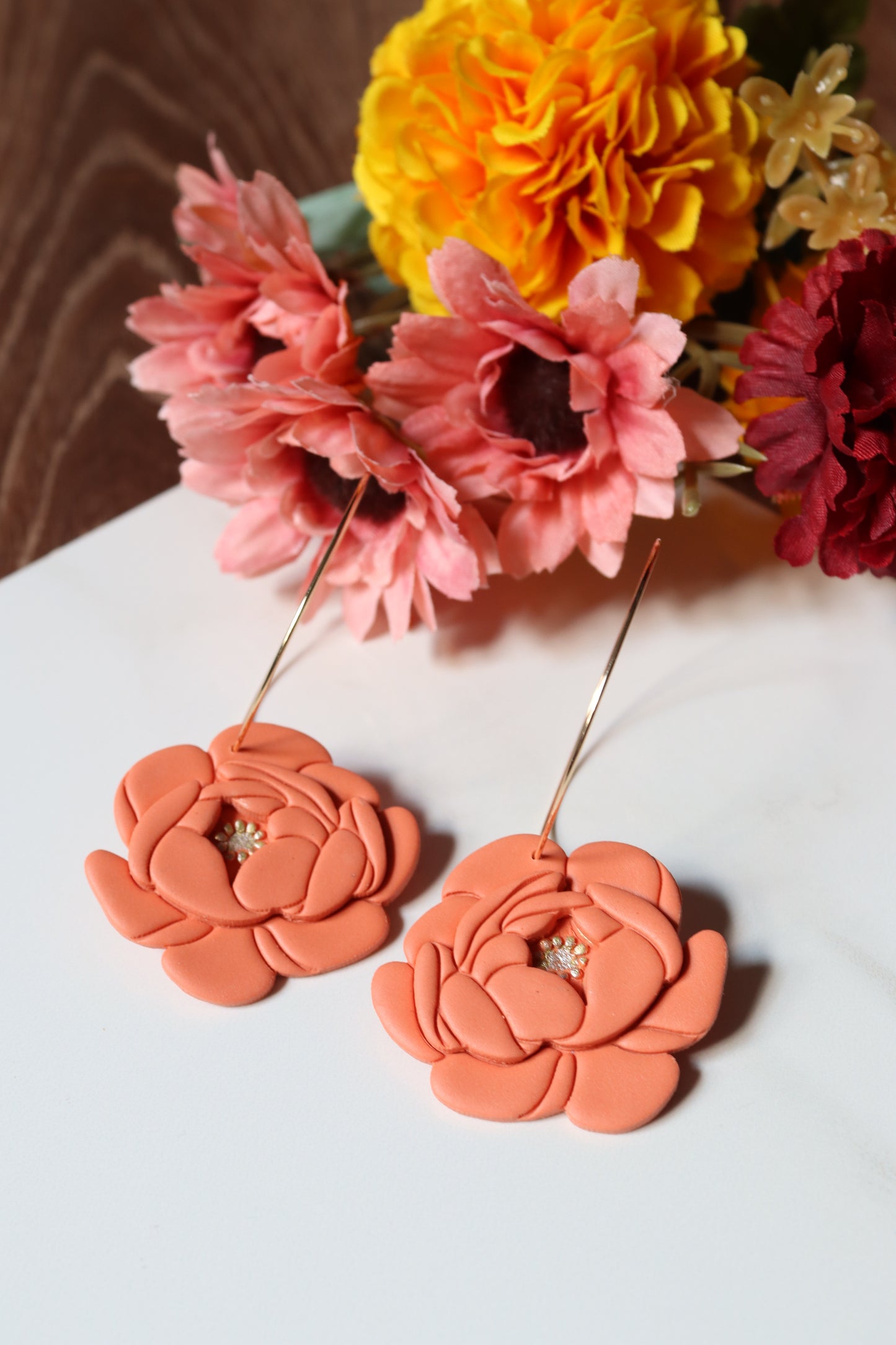 Large Peony Hoops