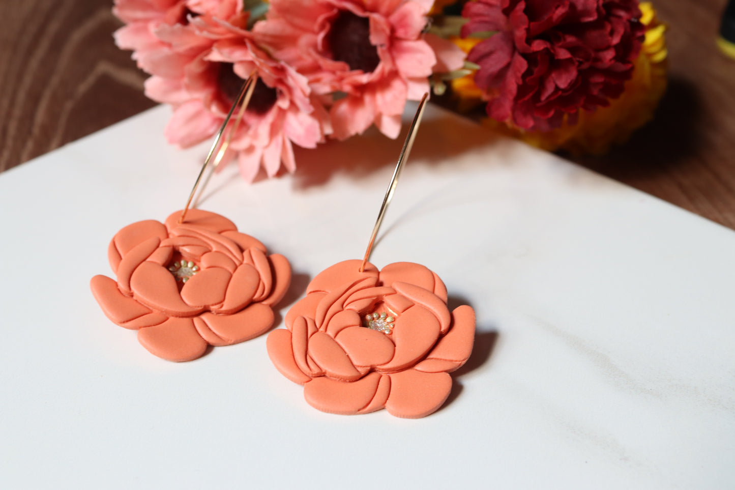 Large Peony Hoops