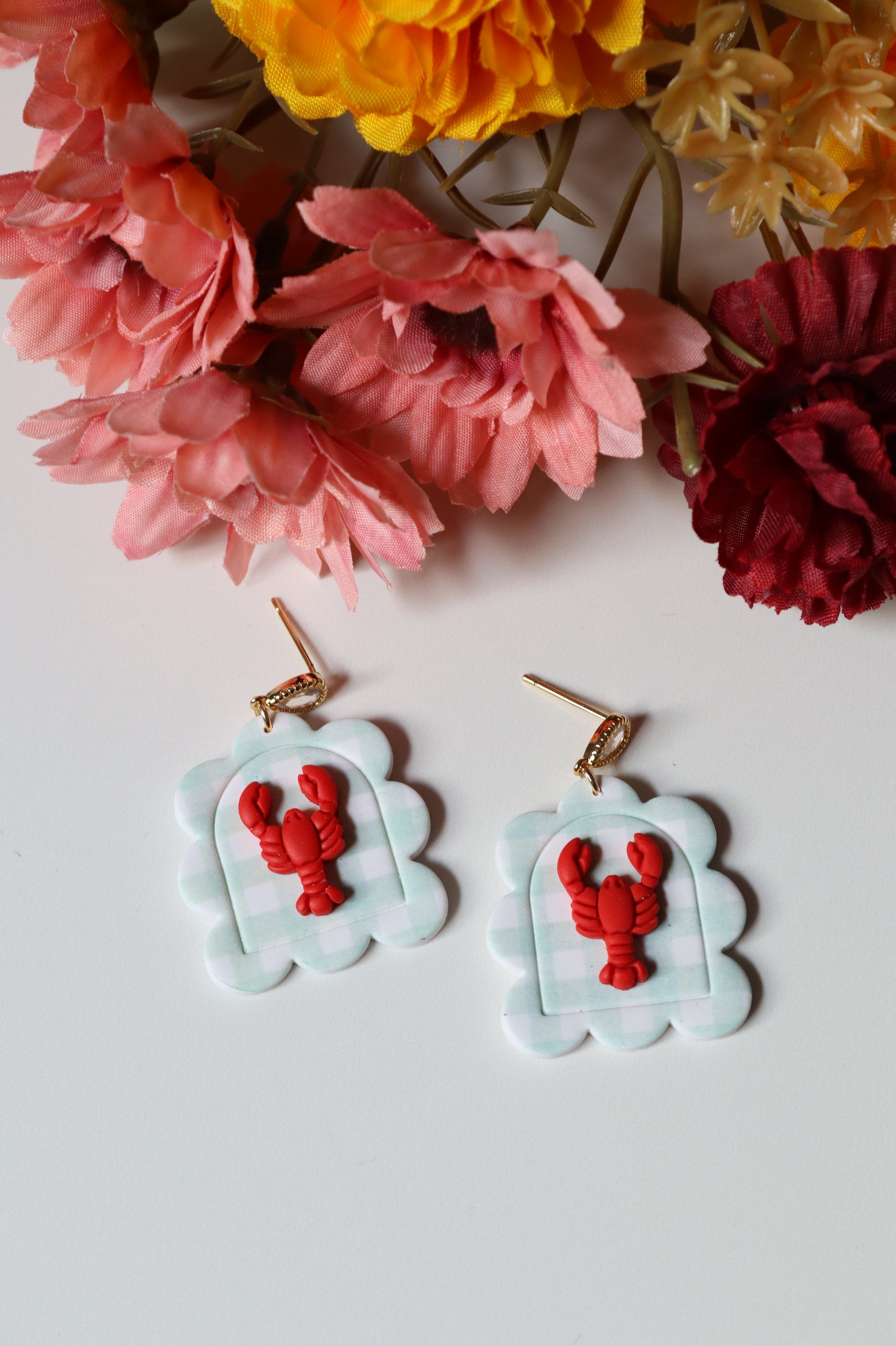 Gingham Aragosta Dangles