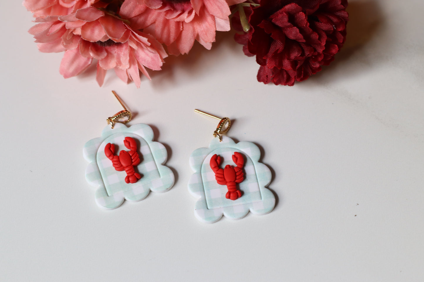 Gingham Aragosta Dangles