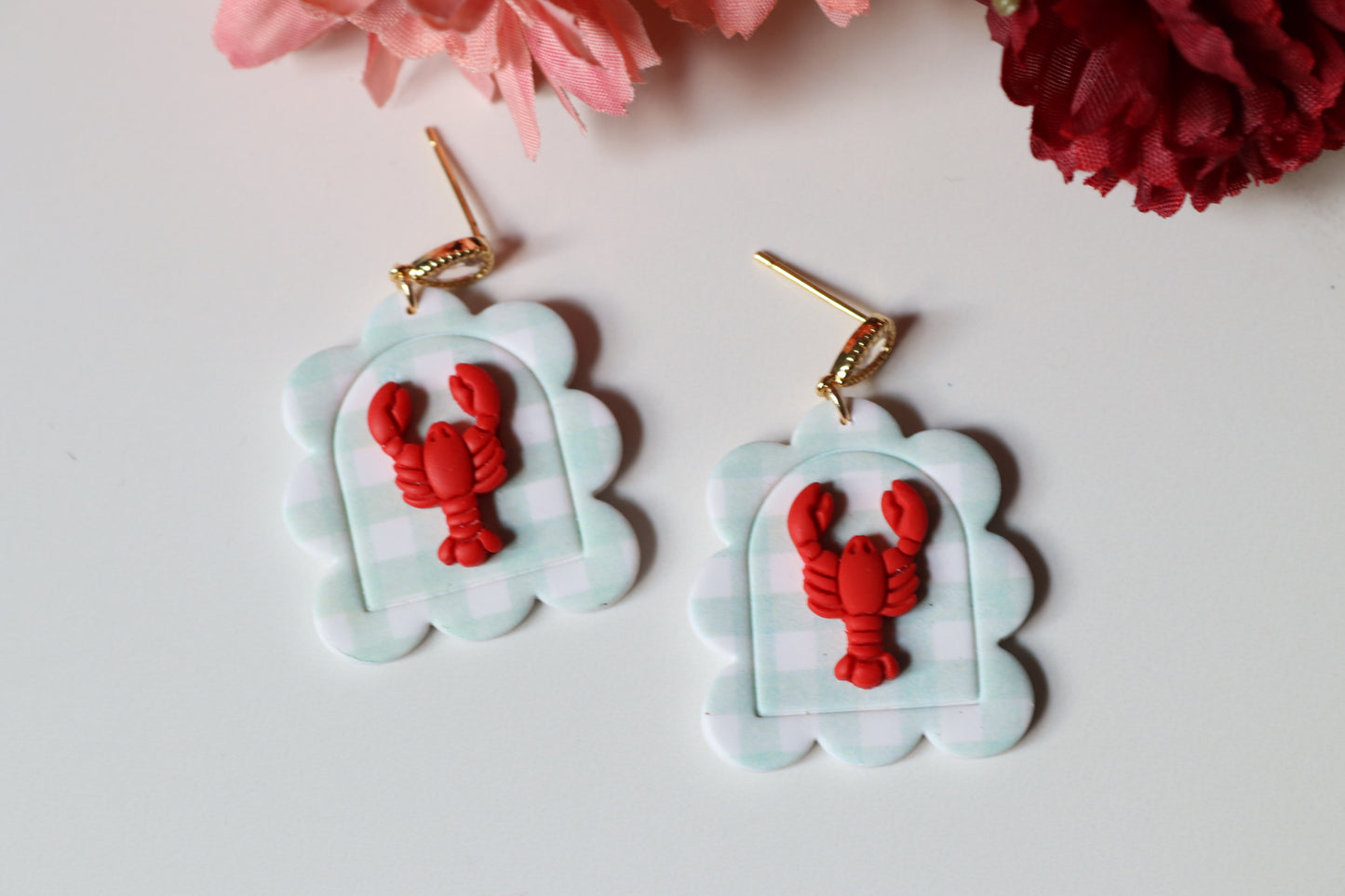 Gingham Aragosta Dangles