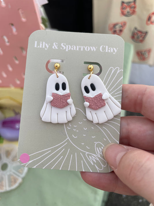 Bookish Ghost Dangles