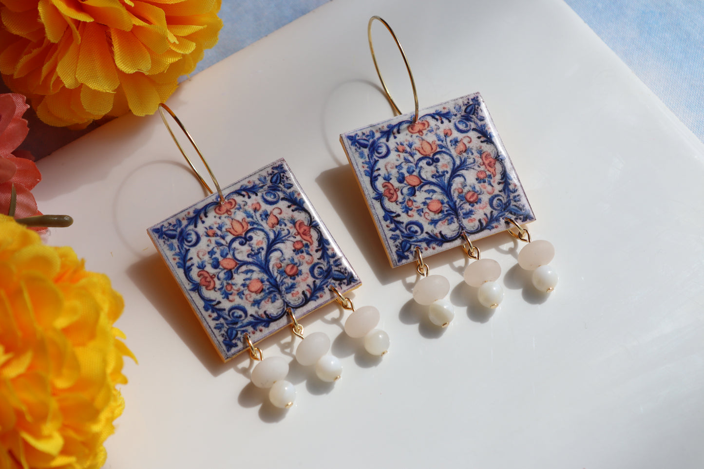 Villa Bloom Tile Hoops