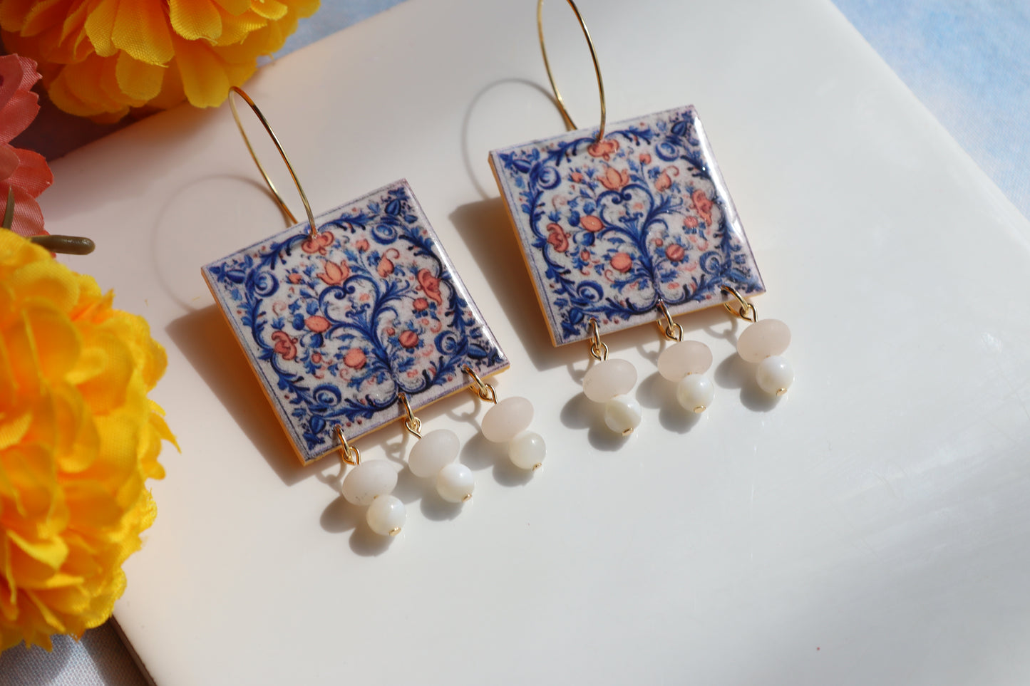 Villa Bloom Tile Hoops