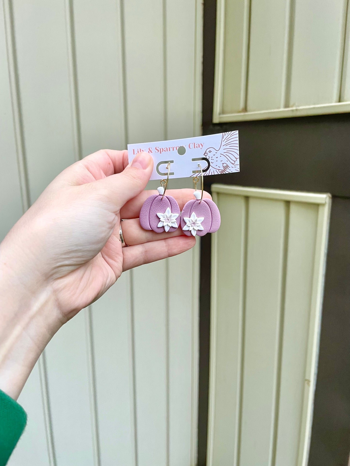 Purple Floral Pumpkin Hoops