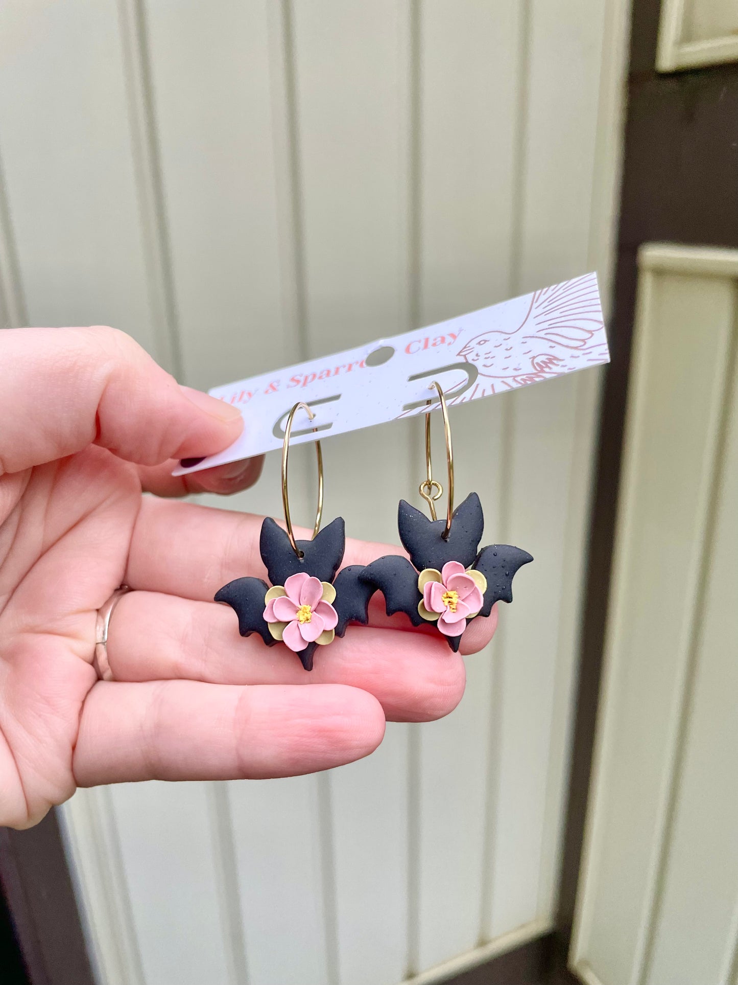 Just Batty Floral Hoops
