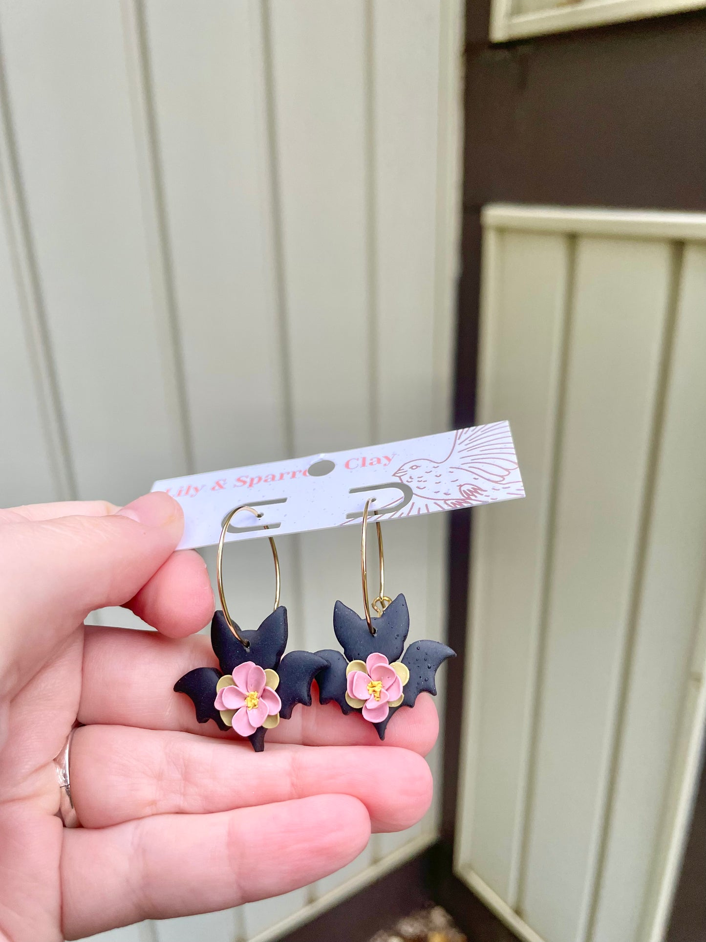 Just Batty Floral Hoops