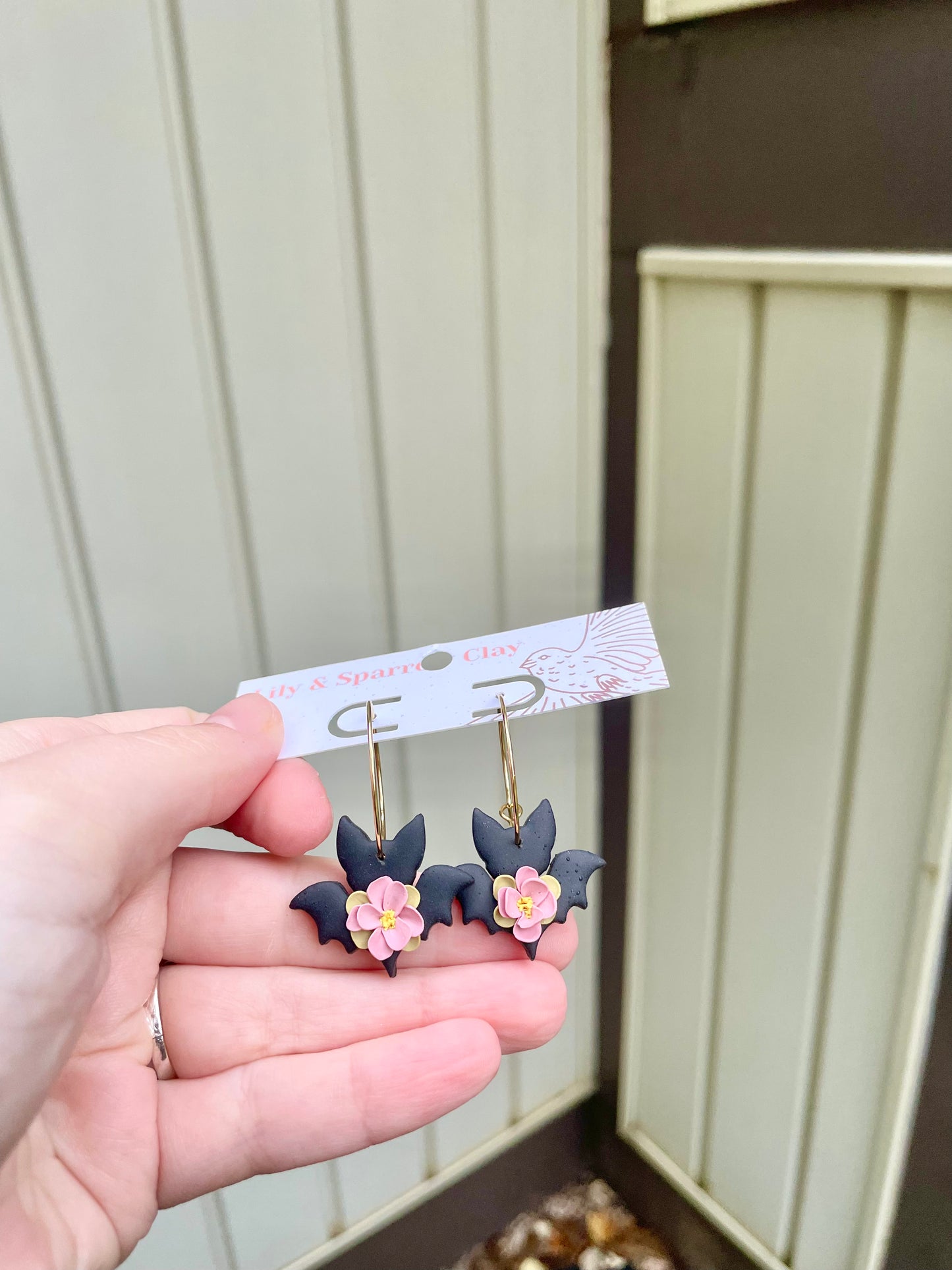 Just Batty Floral Hoops
