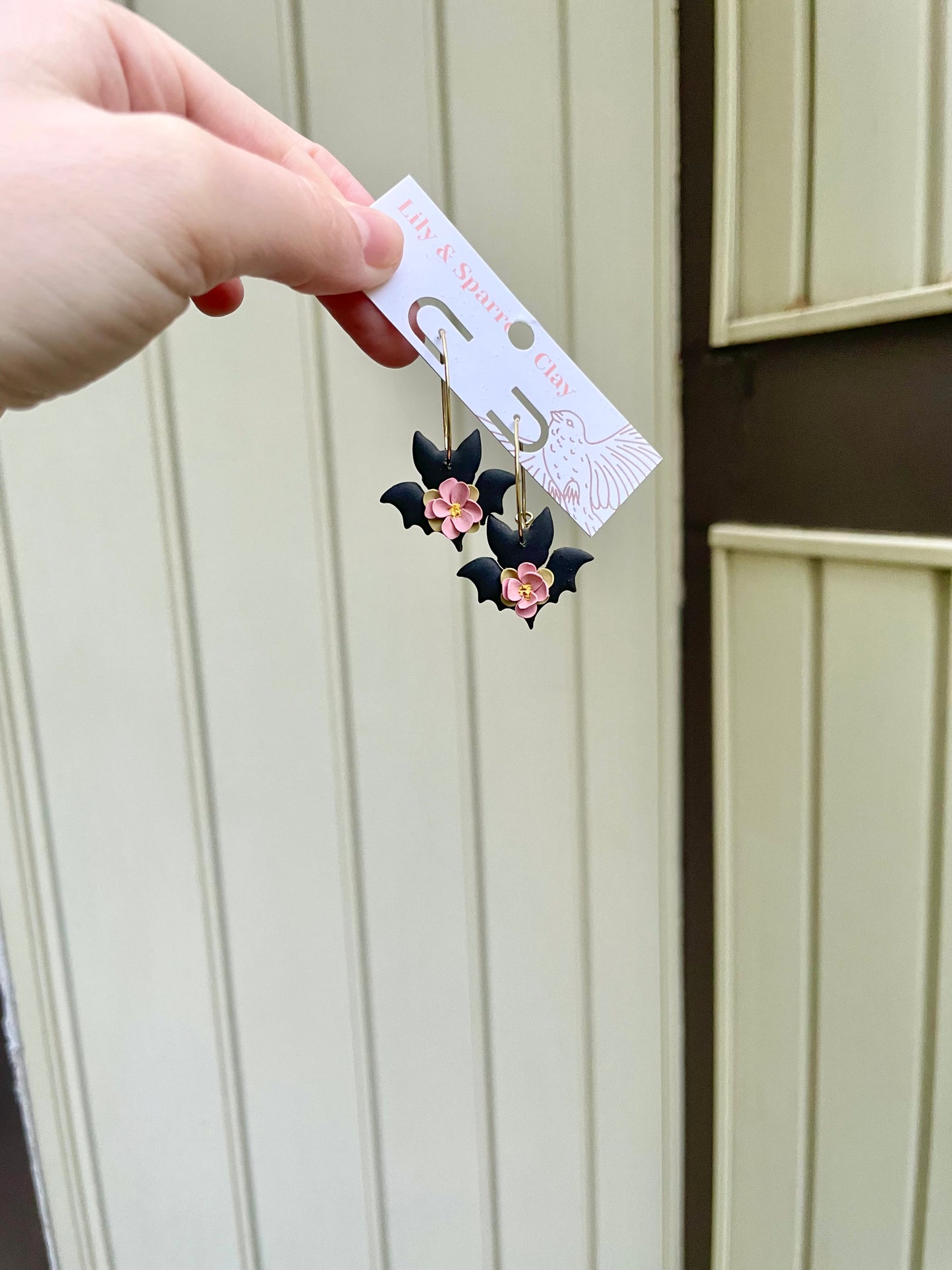 Just Batty Floral Hoops