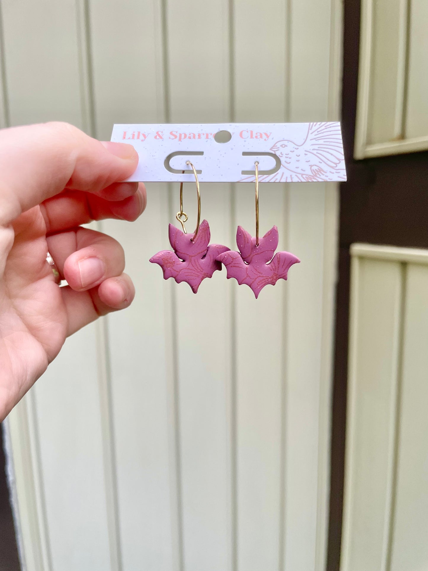Monochrome Bat Hoops