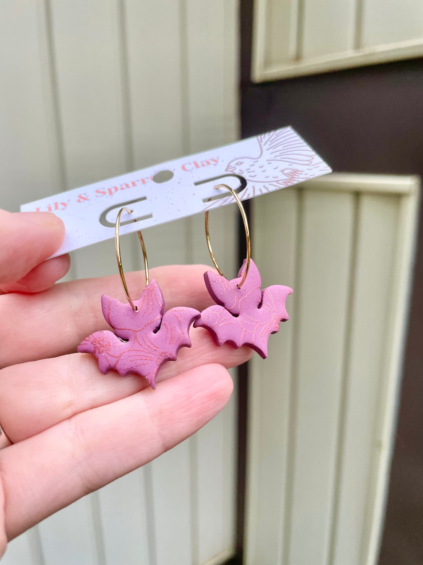 Monochrome Bat Hoops