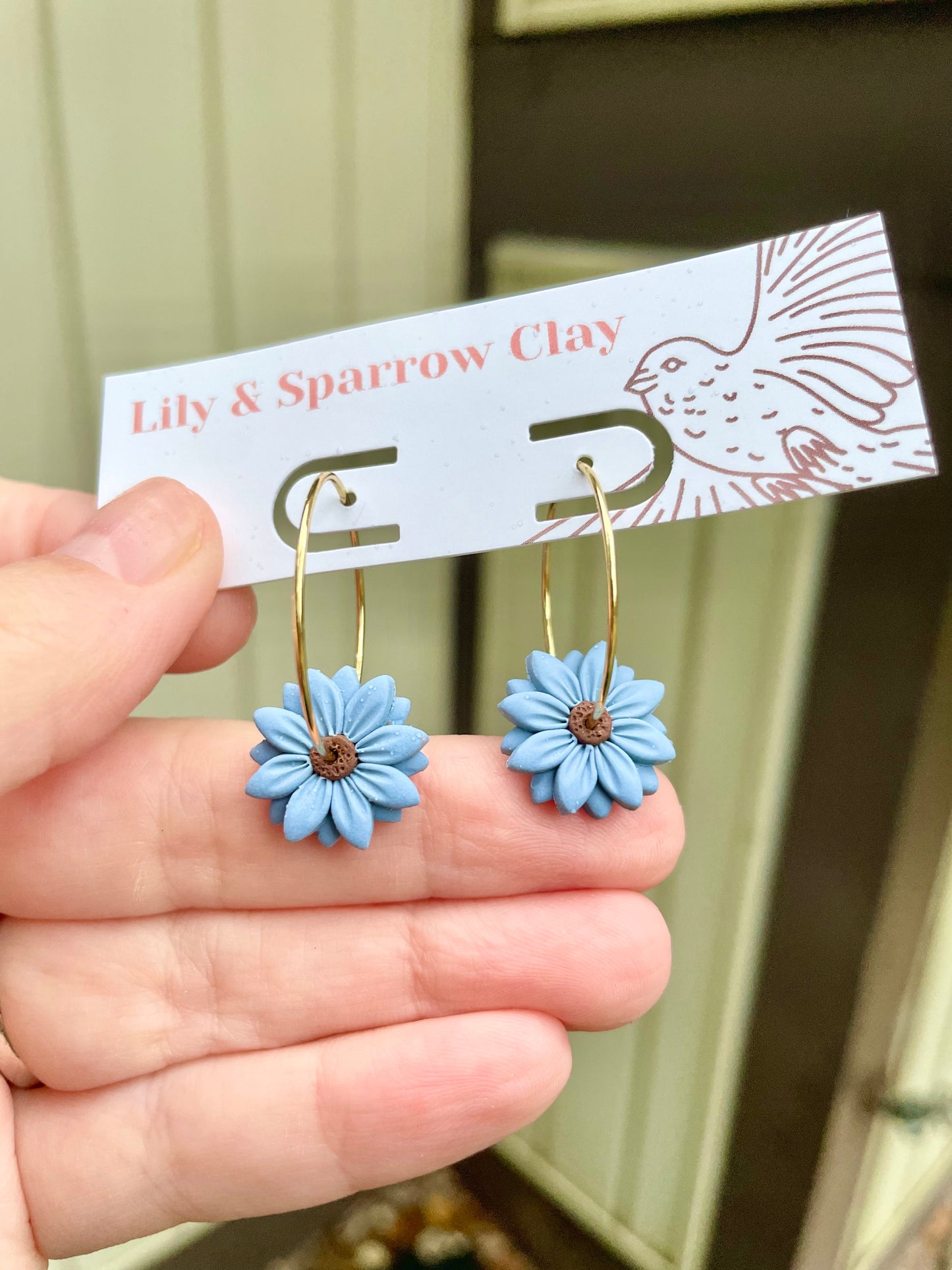 Blue Sunflower Hoops