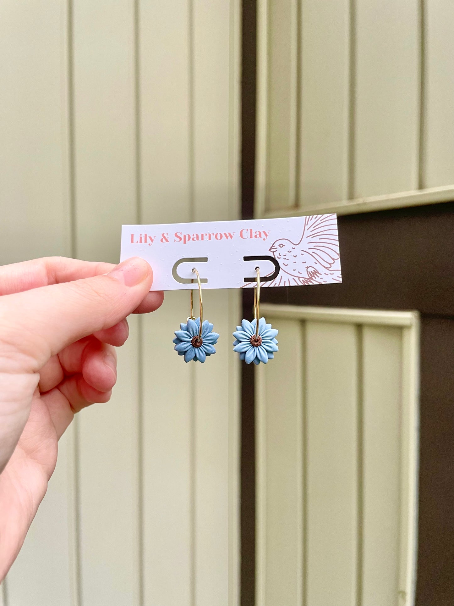 Blue Sunflower Hoops