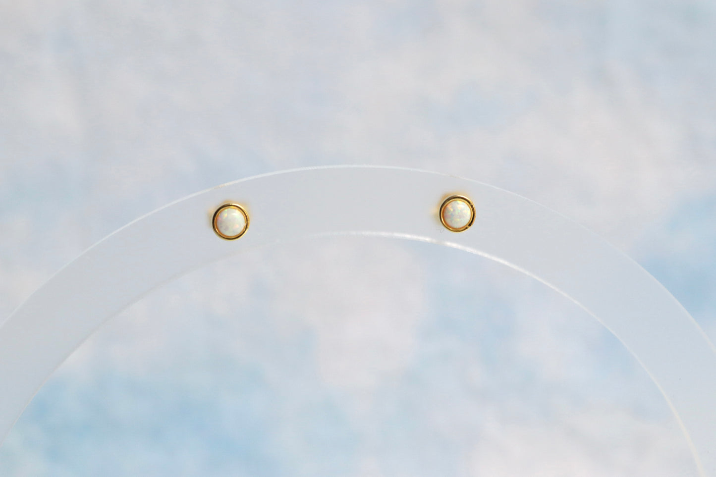 Opal Gold Vermeil Studs