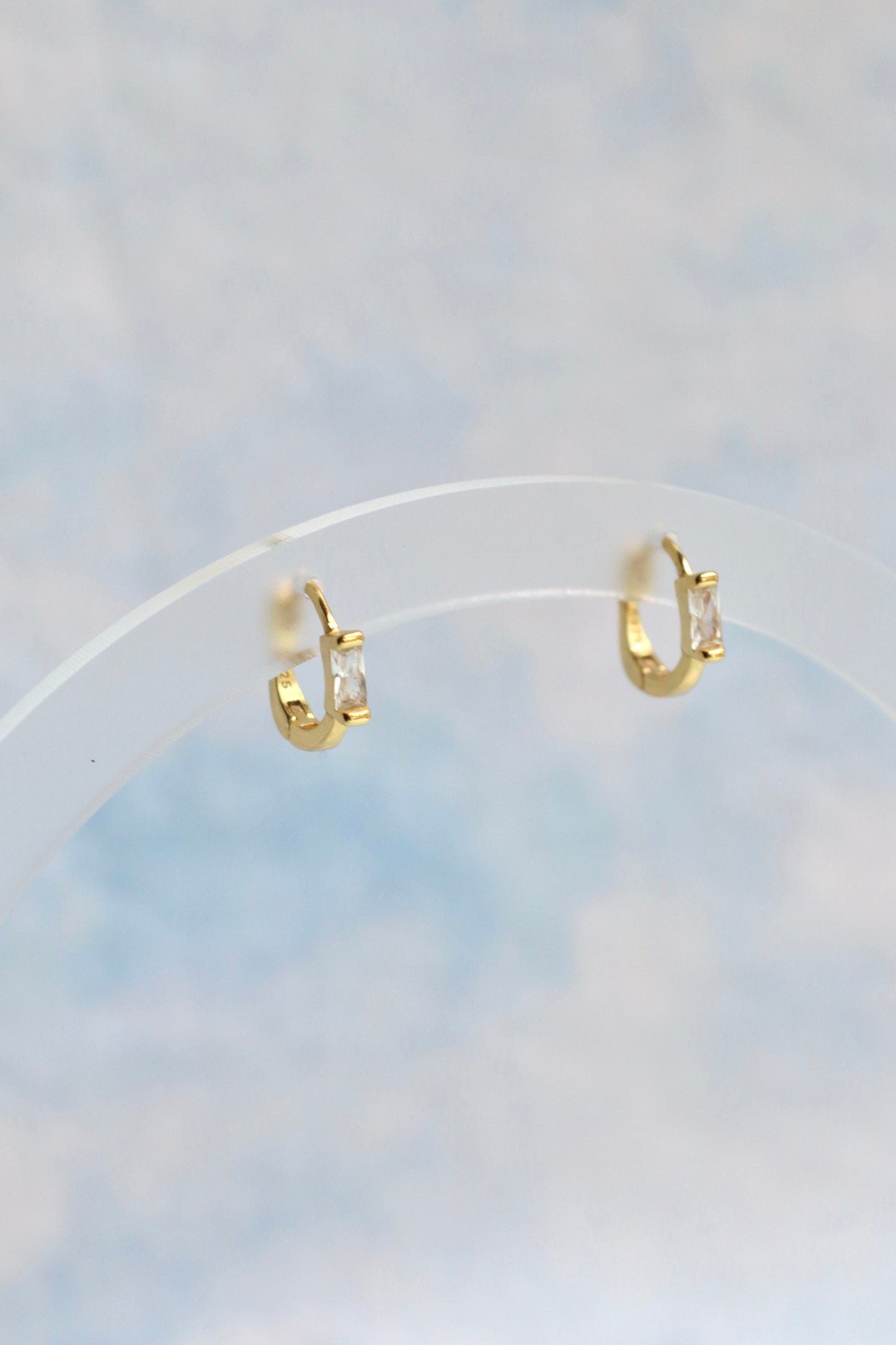 Gold Vermeil Cubic Zirconia Hoops