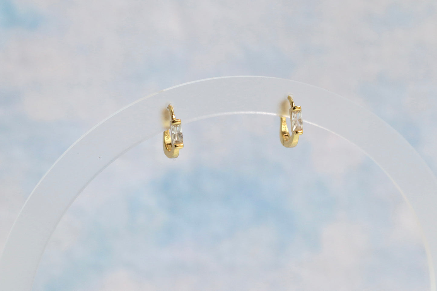 Gold Vermeil Cubic Zirconia Hoops