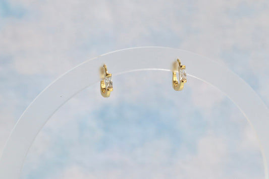 Gold Vermeil Cubic Zirconia Hoops