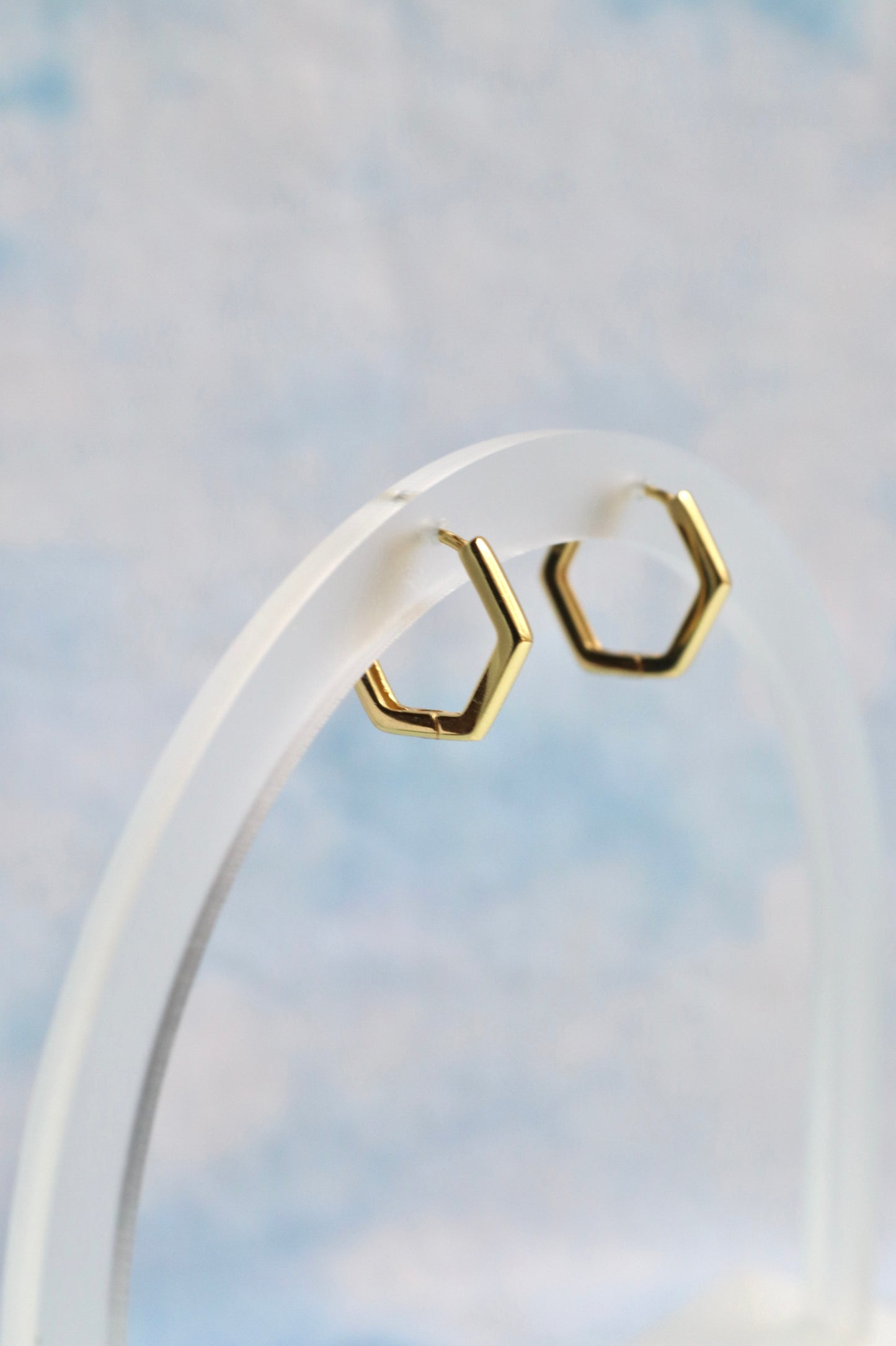 Gold Vermeil Hexagon Hoops