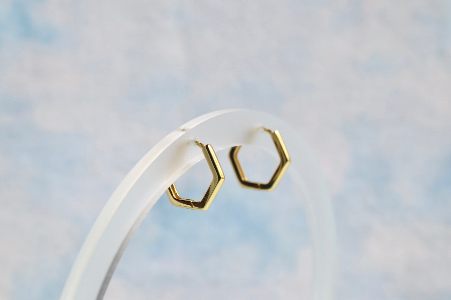 Gold Vermeil Hexagon Hoops