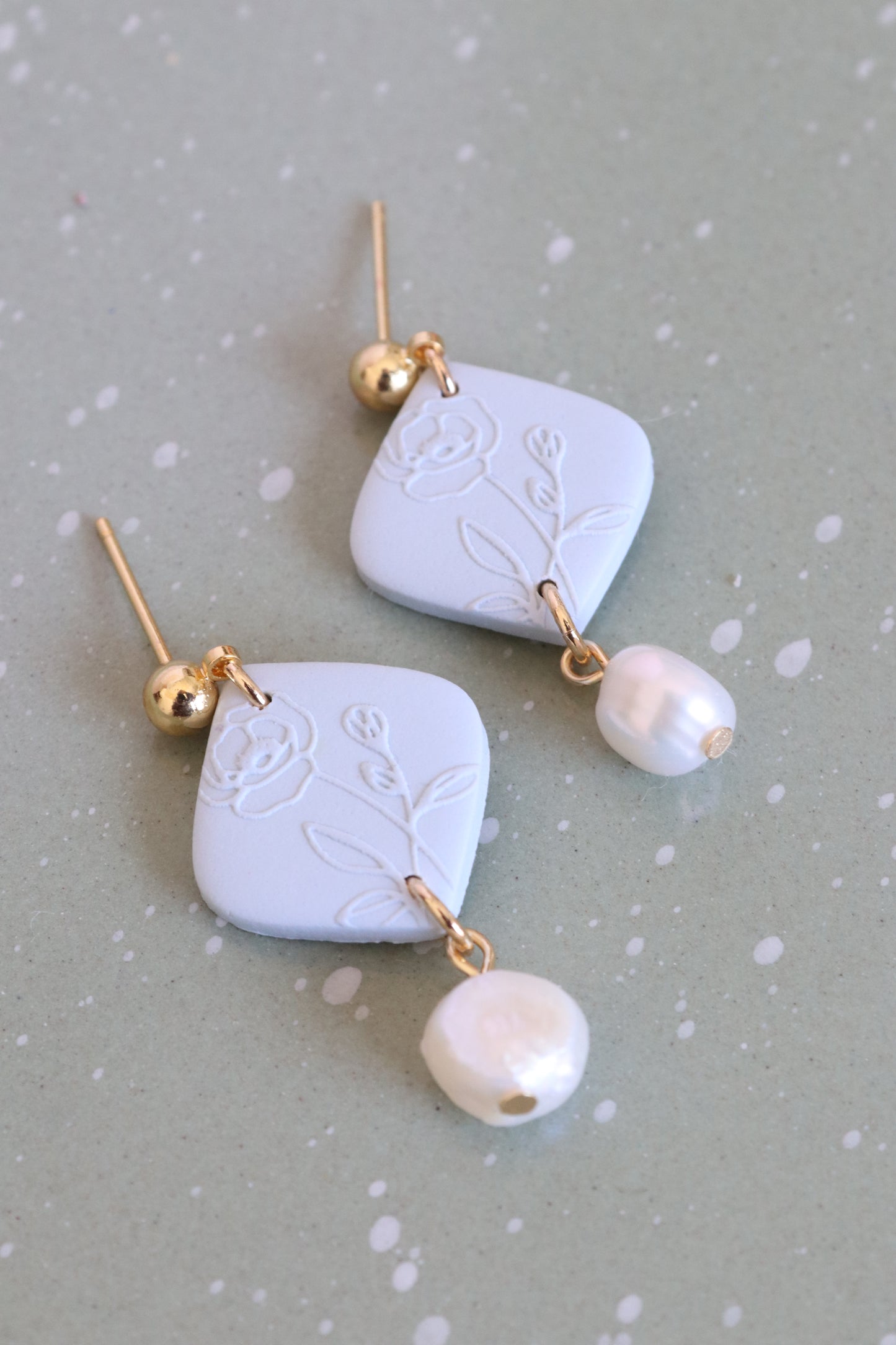 Lisa Floral Pearl Drop Dangles