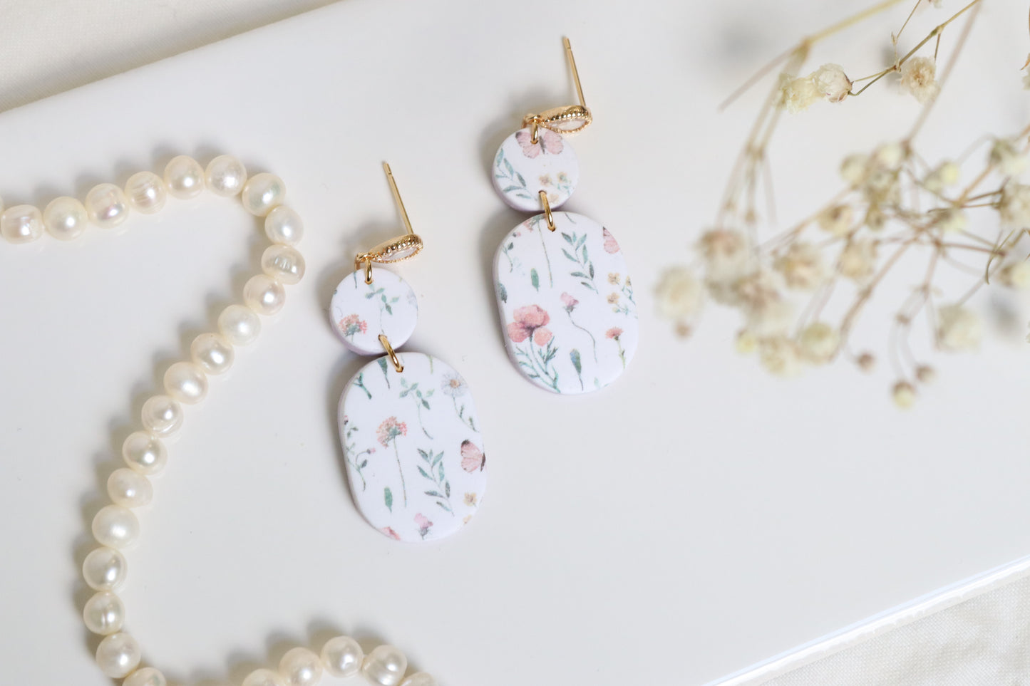 Floral Print Dangles