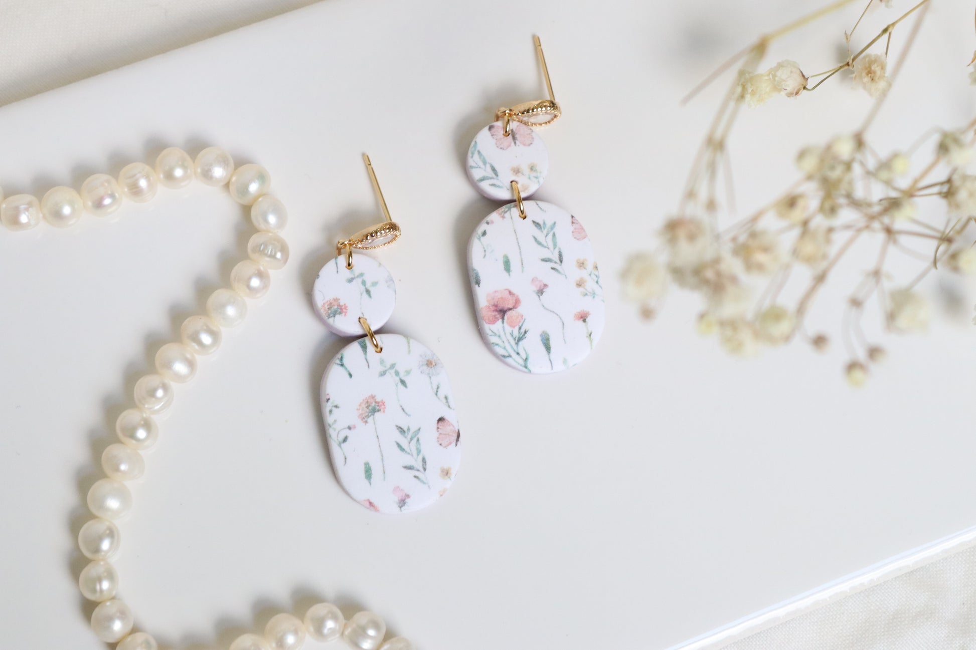 Floral Print Dangles
