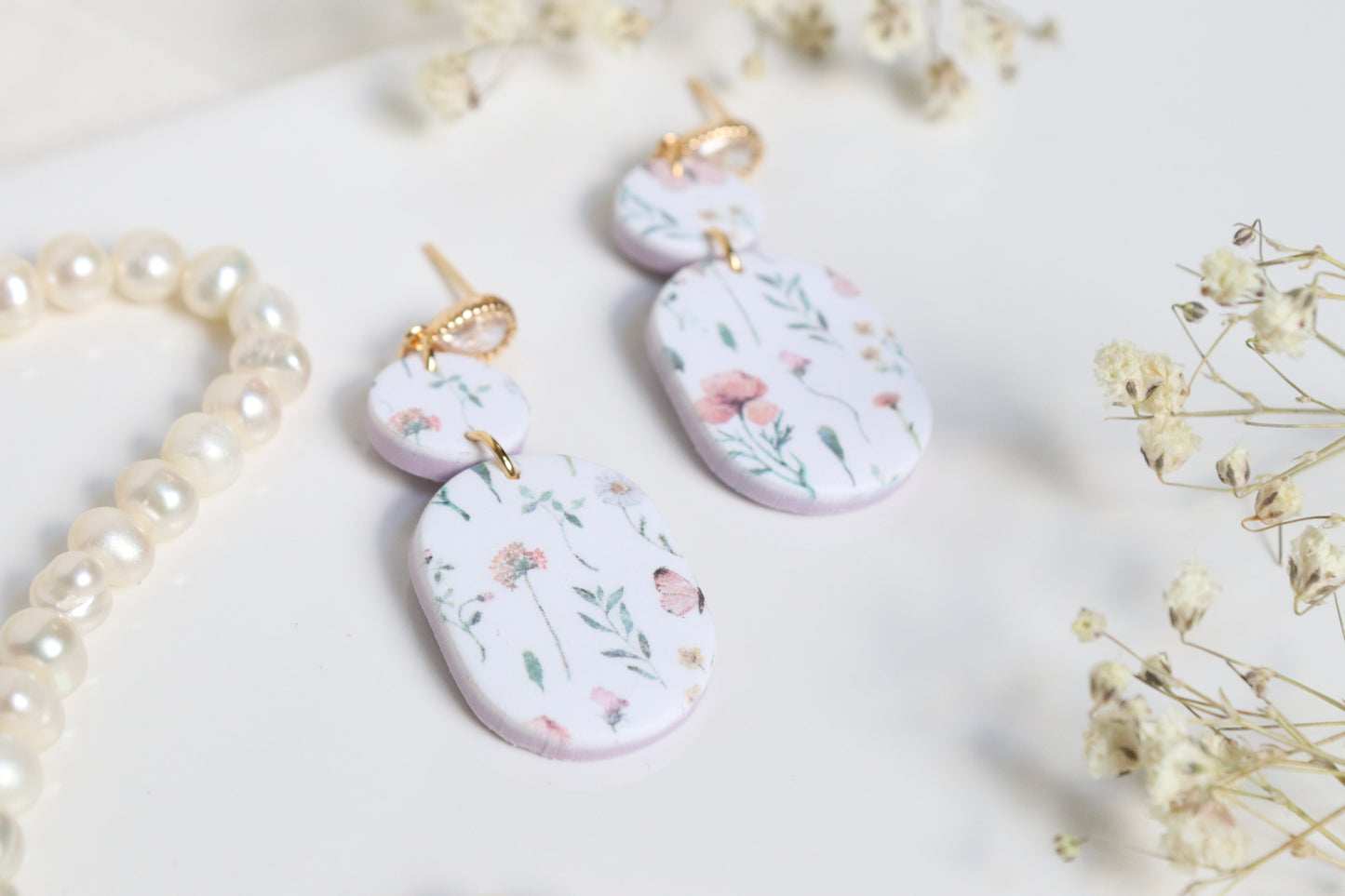 Floral Print Dangles