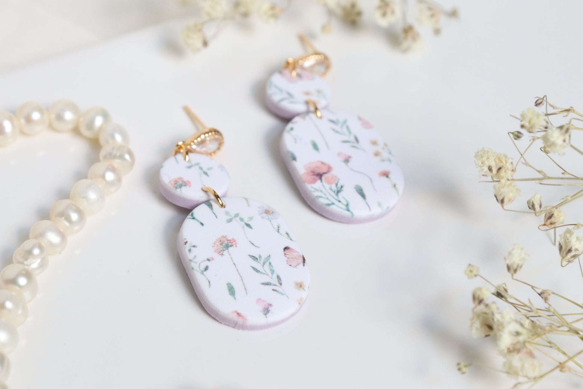 Floral Print Dangles