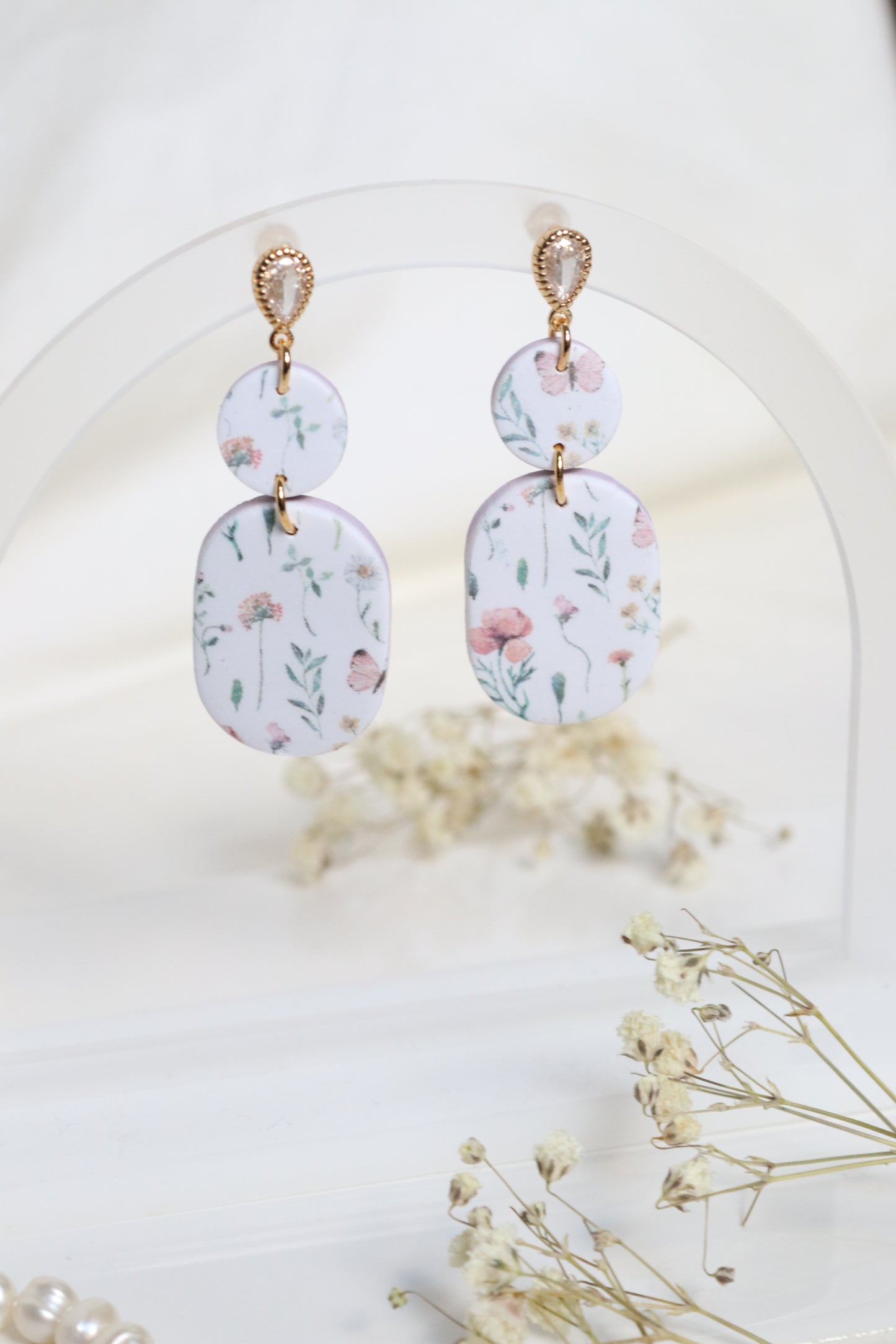 Floral Print Dangles